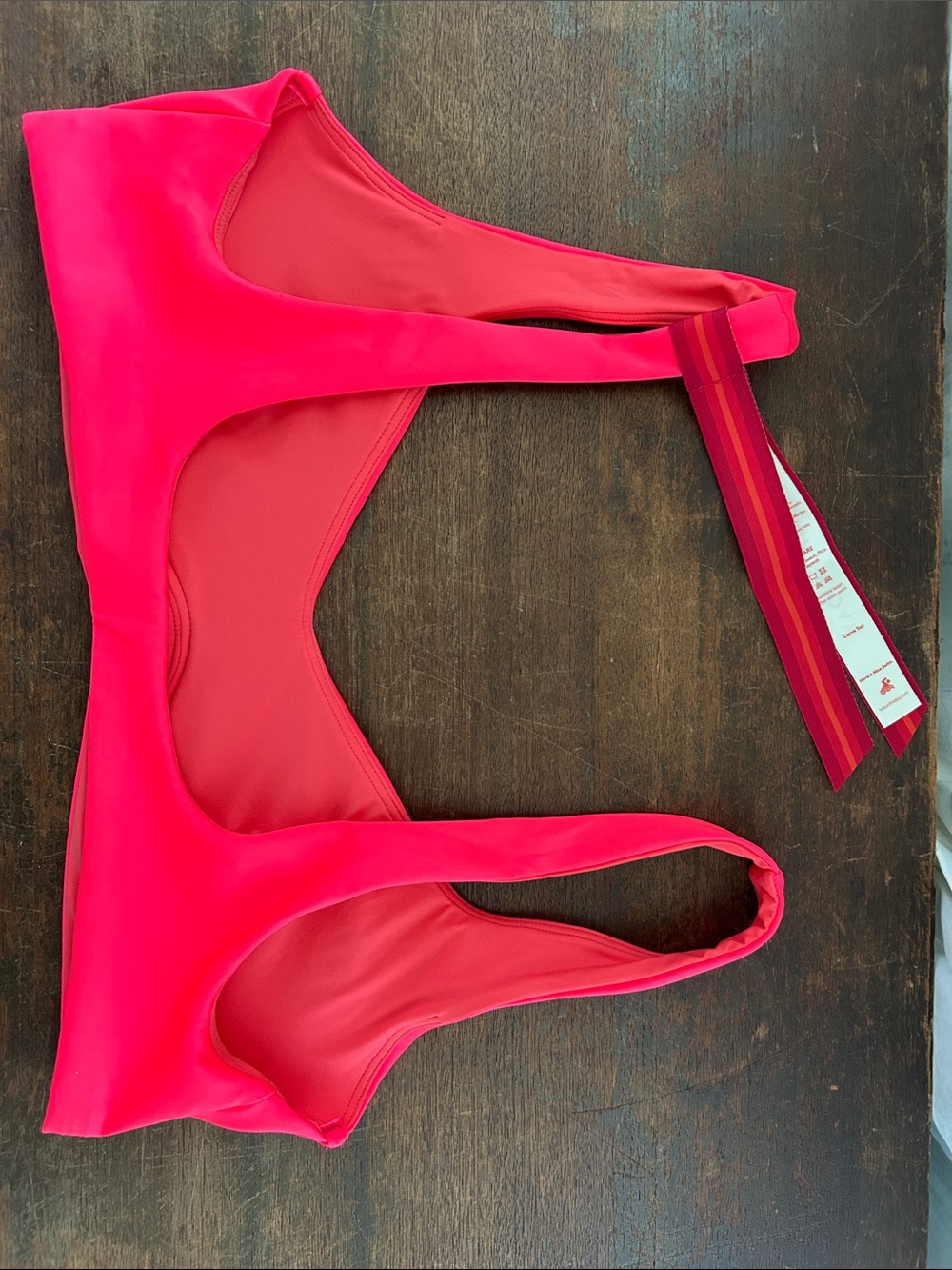 Left On Friday Neon Red/Pink Bikini Top “Carve Top in color Rescue” - Picture 4 of 5
